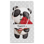 Cute Panda Beer met Rose Bouquet Dank je Klein Cadeauzakje (Achterkant)