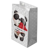 Cute Panda Beer met Rose Bouquet Dank je Klein Cadeauzakje (Achterkant Gekanteld)