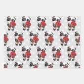 Cute Panda Beer met Rose Bouquet Inpakpapier Vel (Voorkant 2)