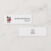 Cute Panda Beer met Rose Bouquet Mini Visitekaartje (Voorkant / Achterkant)