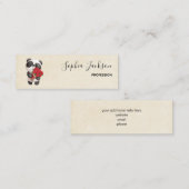 Cute Panda Beer met Rose Bouquet Mini Visitekaartje (Voorkant / Achterkant)