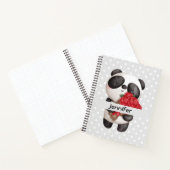 Cute Panda Beer met Rose Bouquet Notitieboek (Binnen)