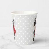 Cute Panda Beer met Rose Bouquet Papieren Bekers (Links)