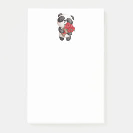 Cute Panda Beer met Rose Bouquet Post-it® Notes