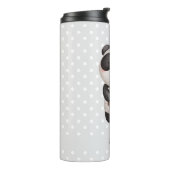 Cute Panda Beer met Rose Bouquet Thermosbeker (Gedraaid links)