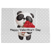 Cute Panda Beer met Rose Bouquet Valentijns Groot Cadeauzakje (Achterkant)