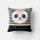 Cute panda-beer met roze lintpijp kussen (Achterkant)