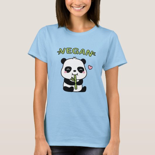 Cute Panda Beer Munching Bamboo Vegan T-shirt (Voorkant)