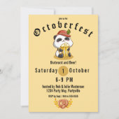 Cute Panda Beer Oktoberfest Uitnodiging (Voorkant)