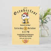 Cute Panda Beer Oktoberfest Uitnodiging (Staand voorkant)