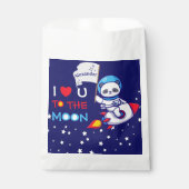 Cute Panda Beer on Rocket Ship Kinder Bedankzakje (Voorkant)