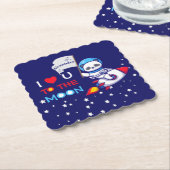 Cute Panda Beer on Rocket Ship Kinder Kartonnen Onderzetters (Gebogen)