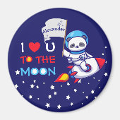 Cute Panda Beer on Rocket Ship Kinder Magneet (Voorkant)