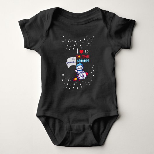 Cute Panda Beer on Rocket Ship Kinder Romper (Voorkant)