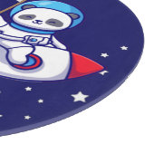 Cute Panda Beer on Rocket Ship Kinder Snijplank (Hoek)