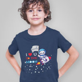 Cute Panda Beer on Rocket Ship Kinder T-shirt