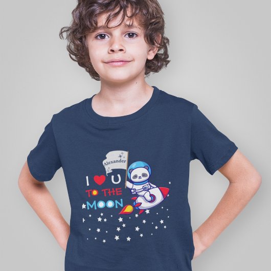 Cute Panda Beer on Rocket Ship Kinder T-shirt