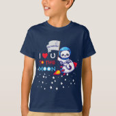 Cute Panda Beer on Rocket Ship Kinder T-shirt (Voorkant)
