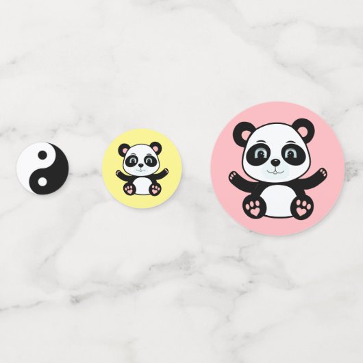 Cute panda-beer op meerdere kleuren confetti (Achterkanten)