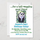 Cute Panda Beer over de uitnodiging van de Groene  Magnetische Uitnodiging (Voorkant)