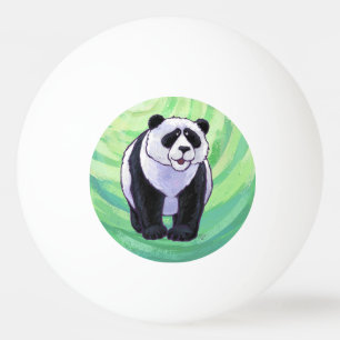 Cute Panda Beer over Groen Pingpongbal