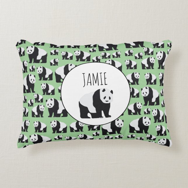 Cute Panda Beer Pattern Accent Kussen (Voorkant)