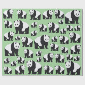 Cute Panda Beer Pattern Cadeaupapier (Vlak)