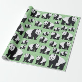 Cute Panda Beer Pattern Cadeaupapier (Uitgerold)