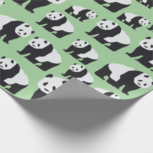 Cute Panda Beer Pattern Cadeaupapier (Hoek)