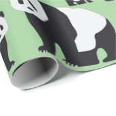 Cute Panda Beer Pattern Cadeaupapier (Rol Hoek)