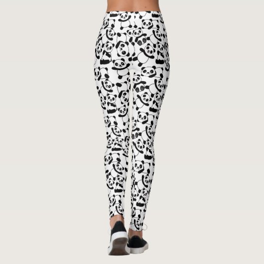 Cute Panda Beer Pattern Fun Animal Leggings (Achterkant)