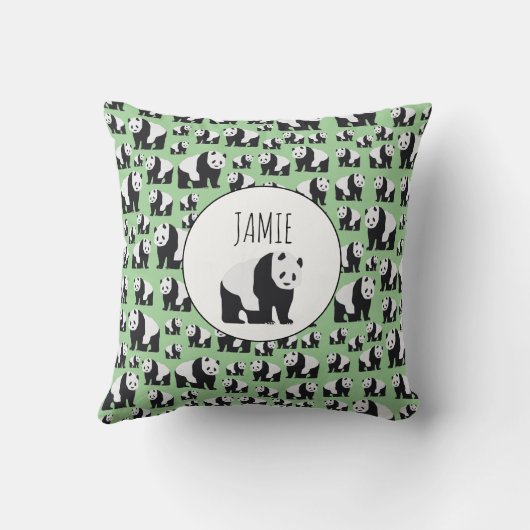 Cute Panda Beer Pattern Kussen (Achterkant)