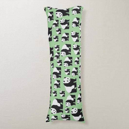 Cute Panda Beer Pattern Lichaamskussen (Voorkant Verticaal)