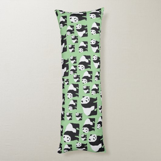 Cute Panda Beer Pattern Lichaamskussen (Achterkant (Verticaal))