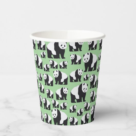 Cute Panda Beer Pattern Papieren Bekers (Links)