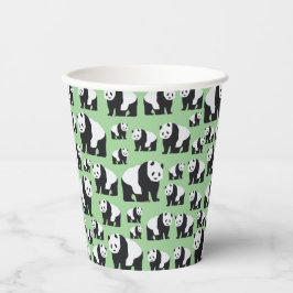 Cute Panda Beer Pattern Papieren Bekers