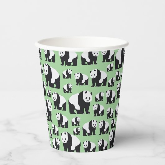 Cute Panda Beer Pattern Papieren Bekers (Voorkant)
