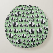 Cute Panda Beer Pattern Rond Kussen (Voorkant)