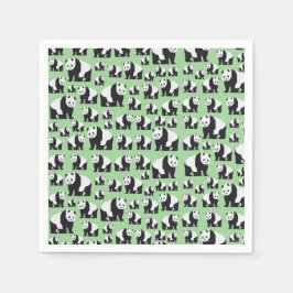 Cute Panda Beer Pattern Servet