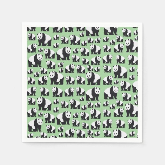 Cute Panda Beer Pattern Servet (Voorkant)