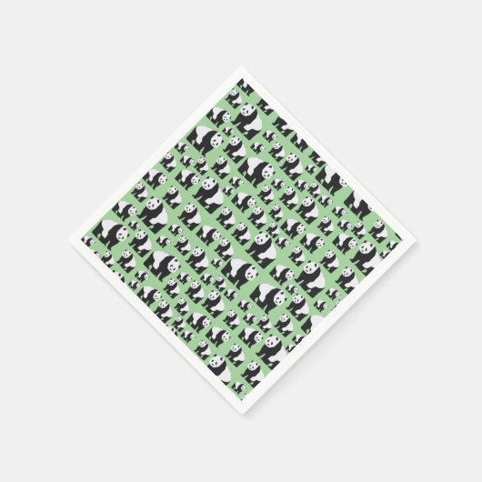 Cute Panda Beer Pattern Servet (Hoek)