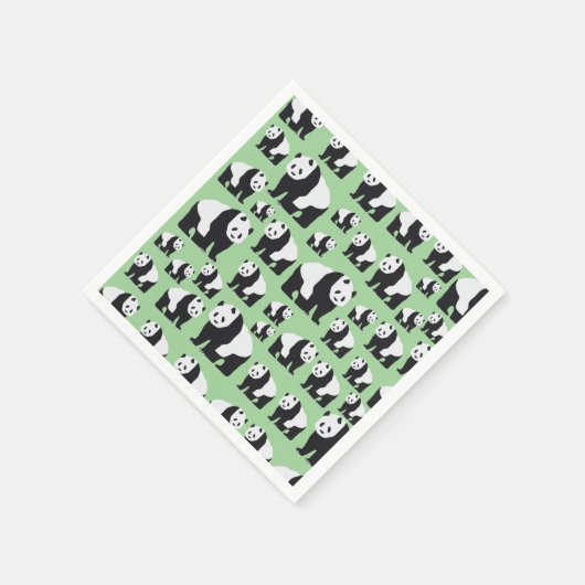 Cute Panda Beer Pattern Servet (Hoek)