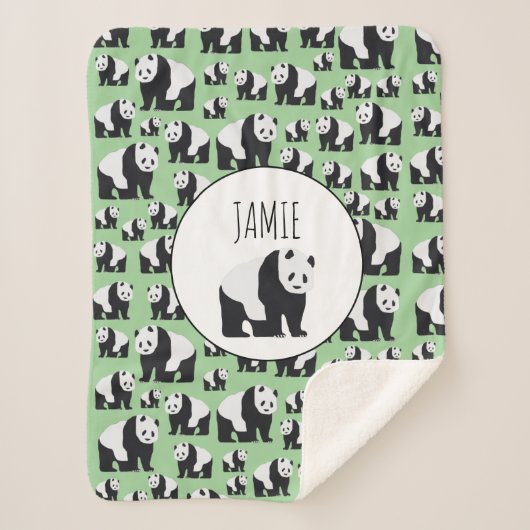 Cute Panda Beer Pattern Sherpa Deken (Voorkant)