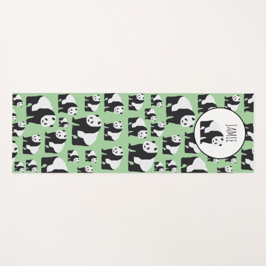 Cute Panda Beer Pattern Yogamat (Voorkant (horizontaal))