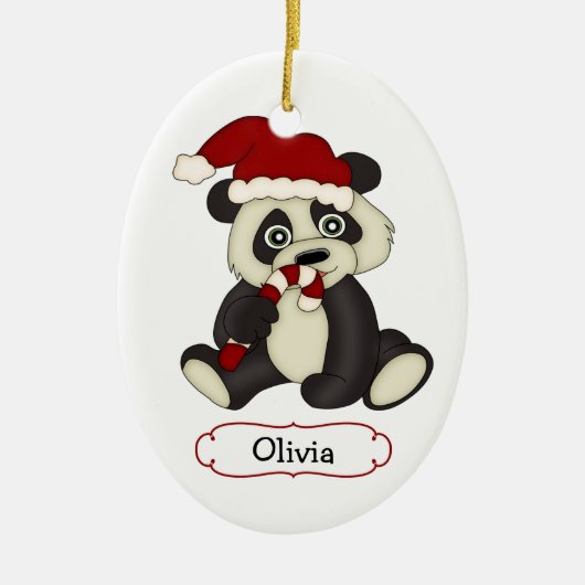Cute Panda Beer Persoonlijk kerstfeest Keramisch Ornament (Voorkant)
