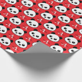 Cute Panda Beer – Persoonlijk Monogram Cadeaupapier (Hoek)