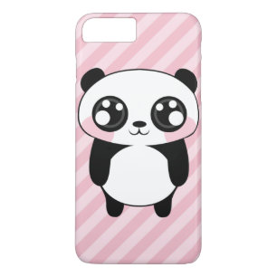 Cute Panda Beer Pink Stripes Achtergrond Case-Mate iPhone Case