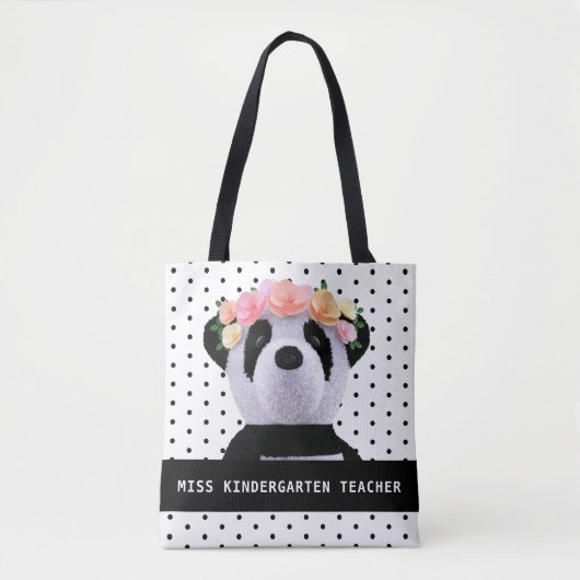 Cute Panda Beer Polka Dot Teacher Canvas tas (Voorkant)