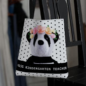 Cute Panda Beer Polka Dot Teacher Canvas tas