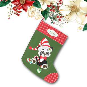 Cute Panda Beer Polkadot Grote Kerstsok